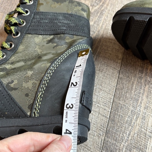 Sorel Green and Black Combat Moto Boots with Lace-Up Design - Picture 7 of 7